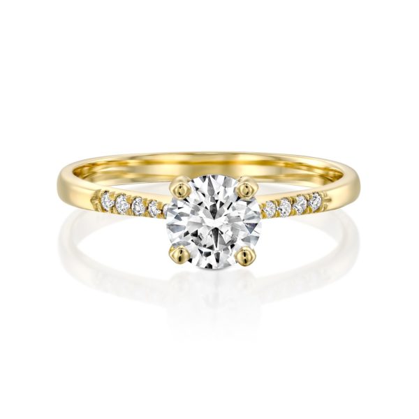 טבעת אירוסין אנדריאה זהב צהוב פרונט