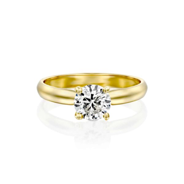 טבעת אירוסין ברנדה זהב צהוב פרונט