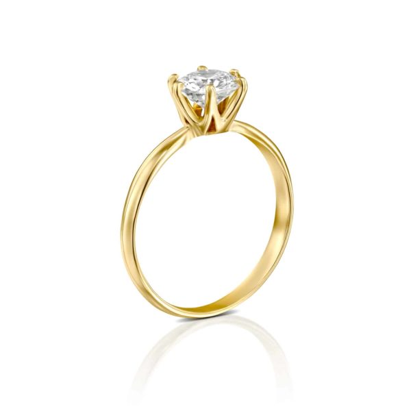 טבעת אירוסין קלייר זהב צהוב עומדת