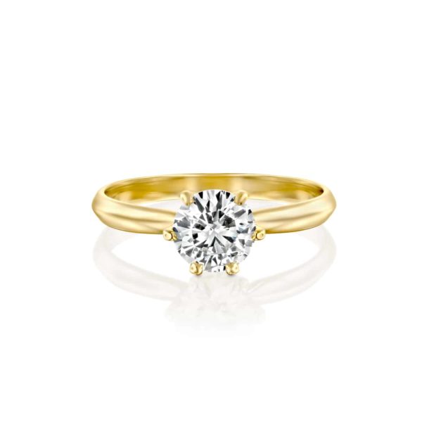 טבעת אירוסין קלייר זהב צהוב - פרונט