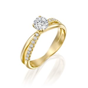 טבעת אירוסין מוניק טוויסט זהב צהוב