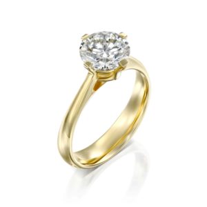 טבעת אירוסין מרי משובצת יהלום - זהב