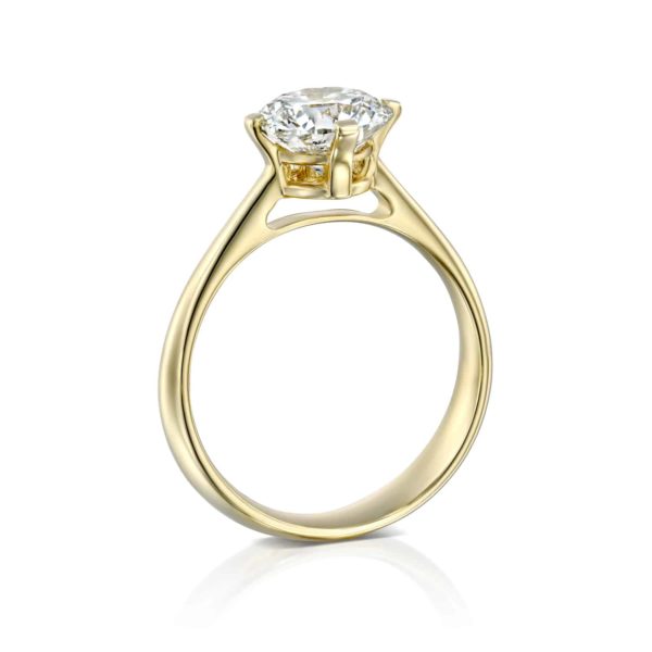טבעת אירוסין מרי משובצת יהלום - זהב - עומדת