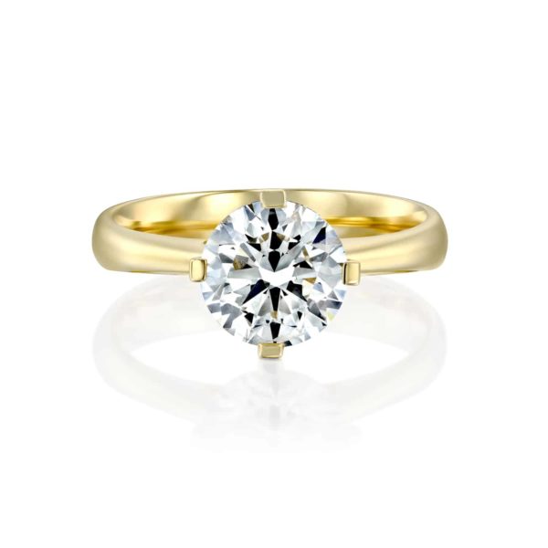 טבעת אירוסין מרי משובצת יהלום - זהב - פרונט
