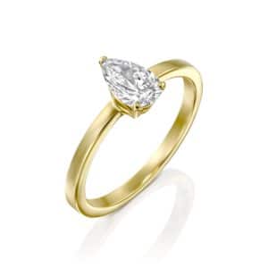 טבעת יהלום טיפה - בריטני 0.60 קראט - זהב