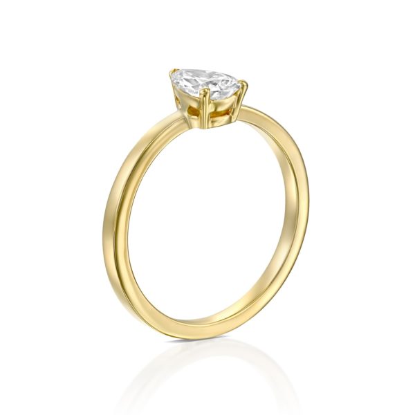 טבעת יהלום טיפה - בריטני 0.60 קראט - זהב - עומדת