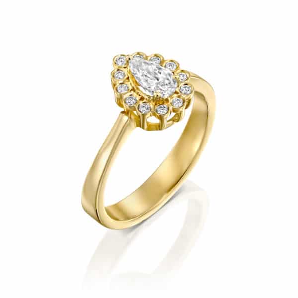 טבעת אירוסין נטלי 0.70 קראט - זהב צהוב - ראשי